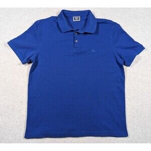 Charles Tyrwhitt Men Shirt Large Pique Polo Cotton Short Sleeve Blue Knit Preppy